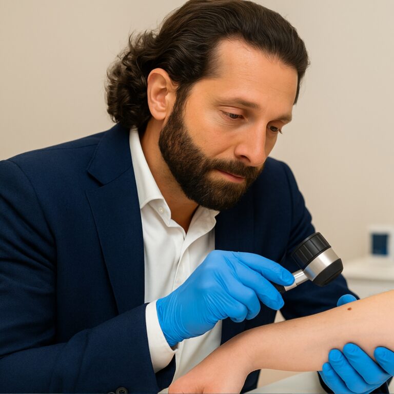 Dr Parviz Checking Mole City Dermatology Clinic